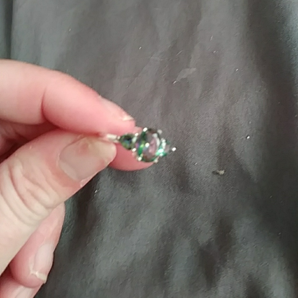 Multi colored beautiful stone silver ring